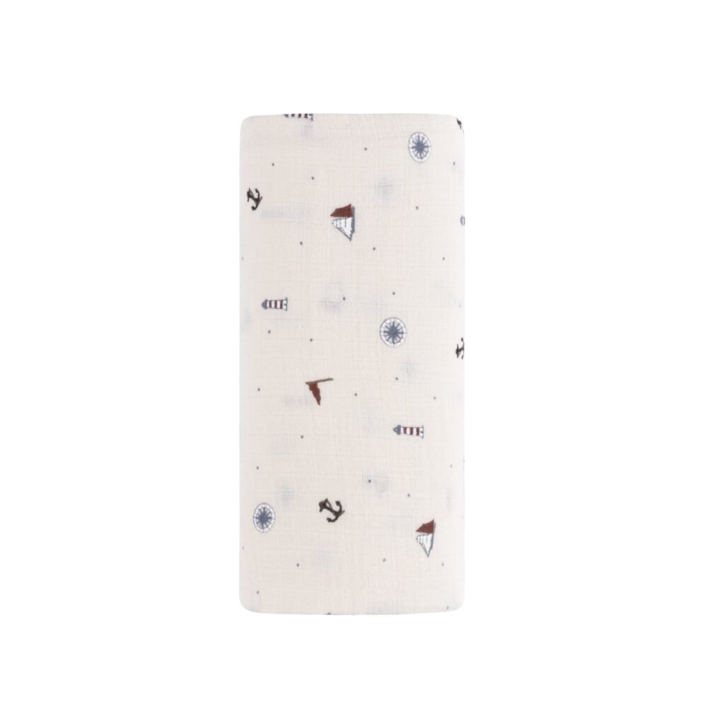 Cotton - Printed Nautical Collection - Muslin Swaddle - Image 3