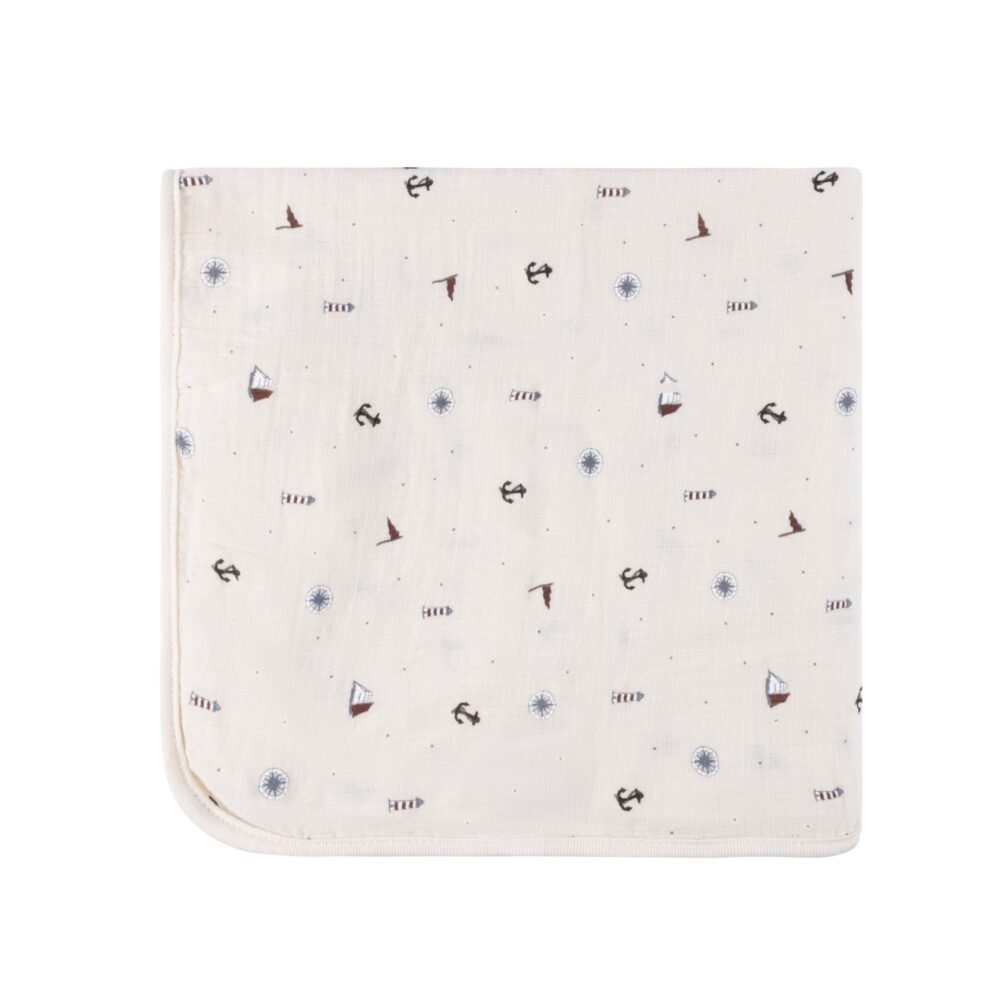 Cotton - Printed Nautical Collection - Muslin Swaddle - Image 5