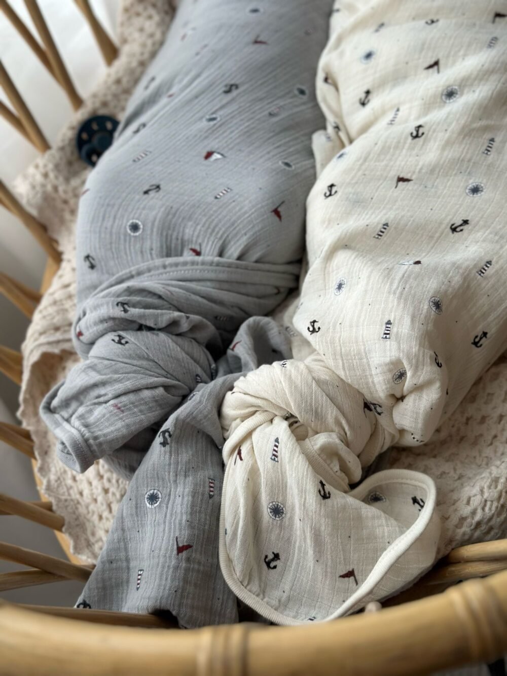 Cotton - Printed Nautical Collection - Muslin Swaddle - Image 2